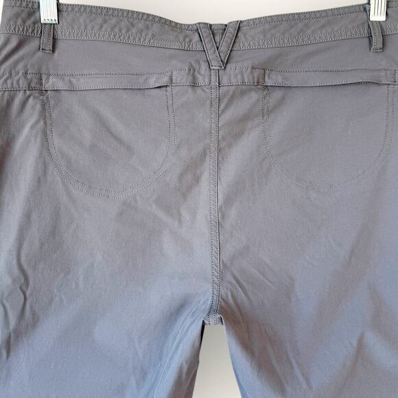 Eddie Bauer Travex Cargo Capri Active Pants Mid Rise Drawcord Hem Size 14 Gray - Picture 9 of 16